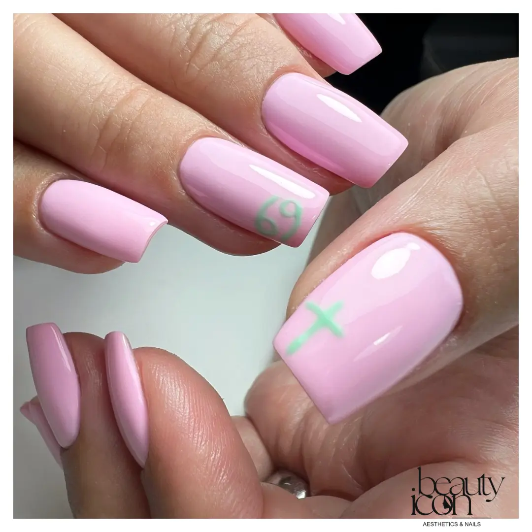 Simple nail art - client work at Beauty Icon Solihull